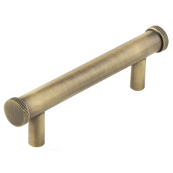 Hoxton by Frelan Thaxted 15mm Knurled T-Bar Cabinet Pull Handle - 96mm c/c - Antique Brass