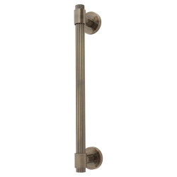 Hampstead Thick Lines T-Bar Door Pull Handle on Rose - Screw Fix - 300mm Centres - Antique Brass