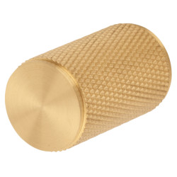 Carlisle Brass Knurled Cylinder Cabinet Knob - 18mm Diameter - Satin Brass