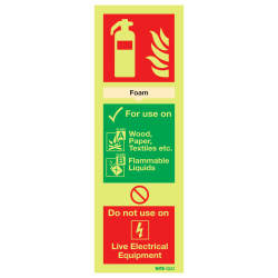 Altro Photoluminescent Foam Extinguisher Sign - 300 x 100mm - Rigid Plastic
