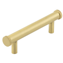 Hoxton by Frelan Thaxted 15mm Knurled T-Bar Cabinet Pull Handle - 96mm c/c - Satin Brass