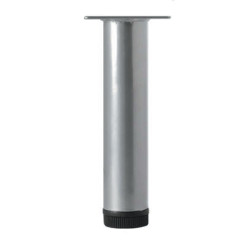 Rothley Round Adjustable Cabinet Furniture Leg - 32 x 100mm - Silver Grey