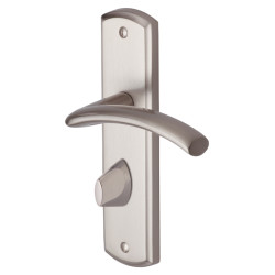 Heritage Brass by M Marcus Satin Nickel Bathroom Door Handles - Centaur Range - 189 x 48mm