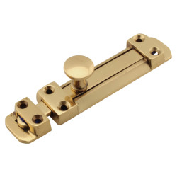 Touchpoint Flat Section Bolt - 115 x 25mm - Polished Brass