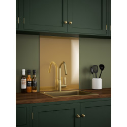 Self Adhesive Glass Kitchen Splashback - 750 x 600mm - Brass
