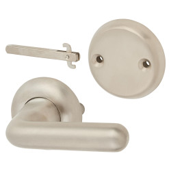 Eclipse Satin Stainless Steel Anti-Ligature Door Handles on Rose with Escutcheon Kit - Ultra Range