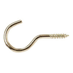 Unshouldered Cup Hook - 38mm Hook - Nickel Plated - Pack of 10