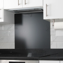 Altro Aluminium Kitchen Splashback - 600 x 750mm - Matt Jet Black
