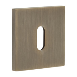 CRES by Frelan Square Escutcheon - 54 x 54mm - Keyhole - Antique Brass