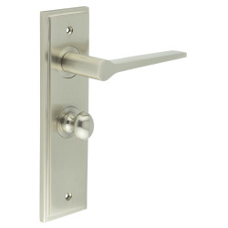 Burlington by Frelan Satin Nickel Fire Rated Bathroom Door Handles - Knightsbridge - Inner 1 - 200 x 55mm