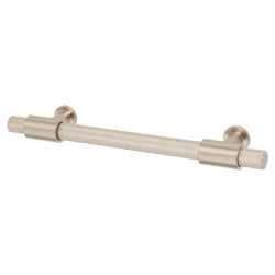 Hampstead Falmouth 12mm Knurled T-Bar Cabinet Pull Handle - 128mm Centres - Satin Nickel
