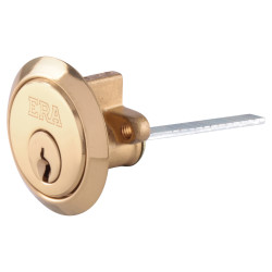 ERA 5 Pin Replacement Rim Cylinder - Polished Brass - Keyed to Differ