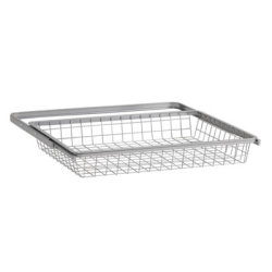 elfa Top Track System - Click In Shallow Wire Basket & Gliding Frame - 610 x 440 x 85mm - Platinum