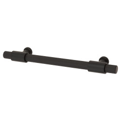 Hampstead Falmouth 12mm Knurled T-Bar Cabinet Pull Handle - 128mm Centres - Matt Black