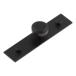 Hoxton by Frelan Cropley Stepped Round Cabinet Knob on Plain Backplate - 30mm Diameter - Black