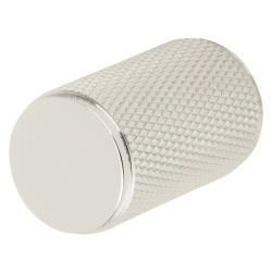 Carlisle Brass Knurled Cylinder Cabinet Knob - 18mm Diameter - Polished Chrome