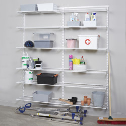 elfa Wardrobe & Storage Starter Kit - 2 Bay, 12 Ventilated Wire Shelf - 1855 x 2140 x 320mm - White