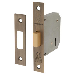Touchpoint Contract 3 Lever Deadlock - 76mm Case - 57mm Backset - Antique Brass