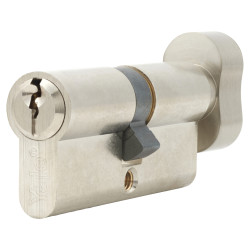 Yale 6 Pin 70mm Euro Thumbturn Cylinder - 35mm Turn + 35mm - Satin Nickel - Keyed to Differ