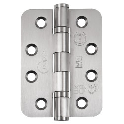 Eclipse Radius Ball Bearing Grade 13 Butt Fire Door Hinge - 102 x 76 x 3mm - Satin Stainless - Pair