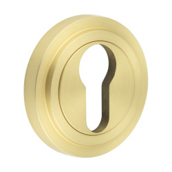 Burlington BUR61 by Frelan Escutcheon on Stepped Rose - 53mm Diameter - Euro - Satin Brass
