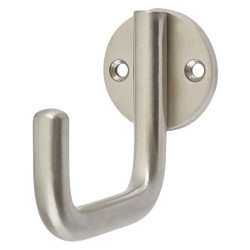 Hampstead Single Coat Hook - 50 x 30mm - Satin Stainless Steel