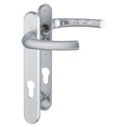 Hoppe Tokyo 1710RH/3370N uPVC Multipoint Door Handle - Short Plate - 92mm c/c - Silver