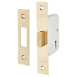 ERA 3 Lever Deadlock - 64mm Case - 44mm Backset - Polished Brass