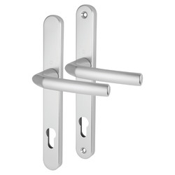 Hoppe Birmingham 1117/3810N uPVC Multipoint Door Handle - Long Plate - 92mm c/c - 70mm door - Silver