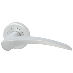 Serozzetta by Carlisle Brass Satin Chrome Door Handles on Round Rose - Olivier Range