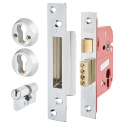 ERA Fortress BS3621:2007 Euro Profile Sashlock - 76mm Case - 56mm Backset - Polished Chrome