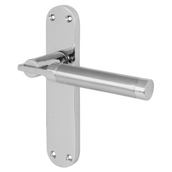 Altro Polished/Satin Chrome Latch Door Handles - Parma Range - 182 x 39mm