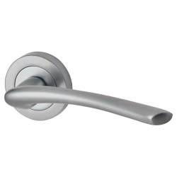 Touchpoint Satin Chrome Door Handles on Round Rose - Rimini Range