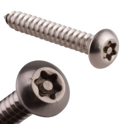 Hafren 6-Lobe Pin Self Tapping Screws - 10 x 2" - Button Head - Pack of 100