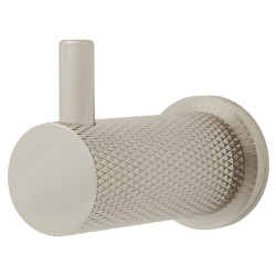 Alexander & Wilks Brunel Diamond Knurled Single Coat Hook - 48 x 25mm - PVD Polished Nickel