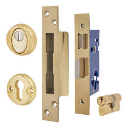Altro BS3621 Euro Sashlock & Double Cylinder - 65mm Case - 44mm Backset - Square - PVD Brass