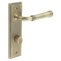 Burlington by Frelan Antique Brass Fire Rated DIN Bathroom Door Handles - Highgate - Inner 2 - 200 x 55mm