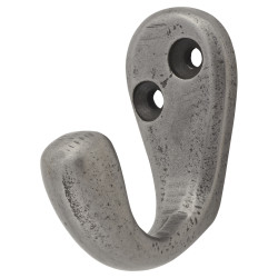 Alexander & Wilks Victorian Single Coat Hook - 44 x 23mm - Antique Iron