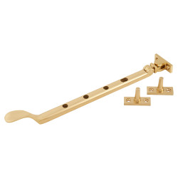 Carlisle Brass Victorian Casement Window Stay - 10"/264mm Length - Polished Brass