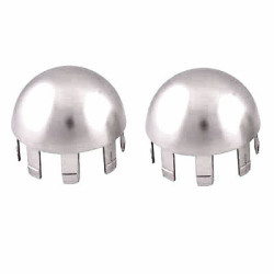 Rothley 40mm Handrail System - Pair Domed End Caps - Brushed Nickel