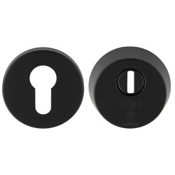 Eurospec 2 Star Security Escutcheon - 54mm Diameter - Euro - Matt Black