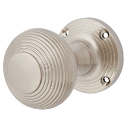 Altro Satin Nickel Beehive Mortice Door Knob - 55mm Rose Diameter