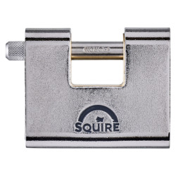 Squire ASWL2 Armoured Steel Shutter Lock - 80mm Body - 29 x 15mm Shackle - Keyed to Differ - Chrome