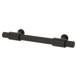 Hampstead Falmouth 12mm Knurled T-Bar Cabinet Pull Handle - 96mm Centres - Matt Black
