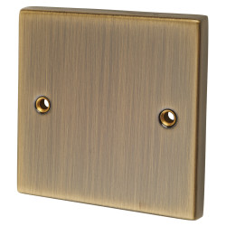 Knightsbridge 1 Gang Square Edge Blank Plate - Antique Brass