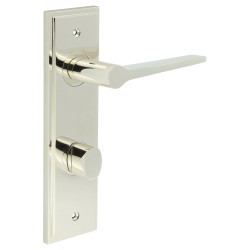 Burlington Frelan Polished Nickel Fire Rated DIN Bathroom Door Handles - Knightsbridge - Inner 2 - 200 x 55mm