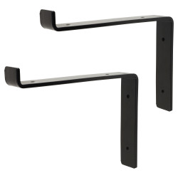 Olde Forge Steel Scaffold Board Shelf Bracket - Type 3 - 175 x 237 x 40mm - Black Powder Coated Iron