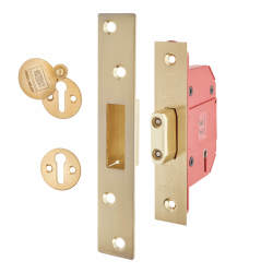 UNION 2100S StrongBOLT BS3621:2007 5 Lever Deadlock - 68mm Case - 45mm Backset - Polished Brass