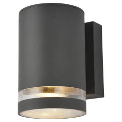 Forum Zink Lens Outdoor Up or Down Wall Light - IP44 - Anthracite
