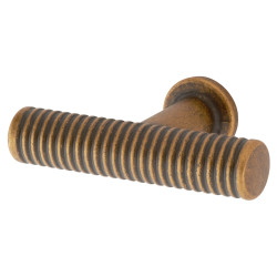 Altro Crewe 10mm Reeded T-Bar Cabinet Knob - 50 x 33mm - Antique Brass